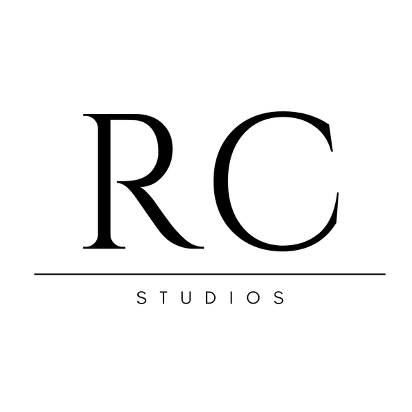 RC Studios logo with 'RC' in large letters and 'STUDIOS' below on a white background